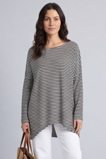 Avril Stripe Slouch Top Black Black - Avril Stripe Slouch Top Black