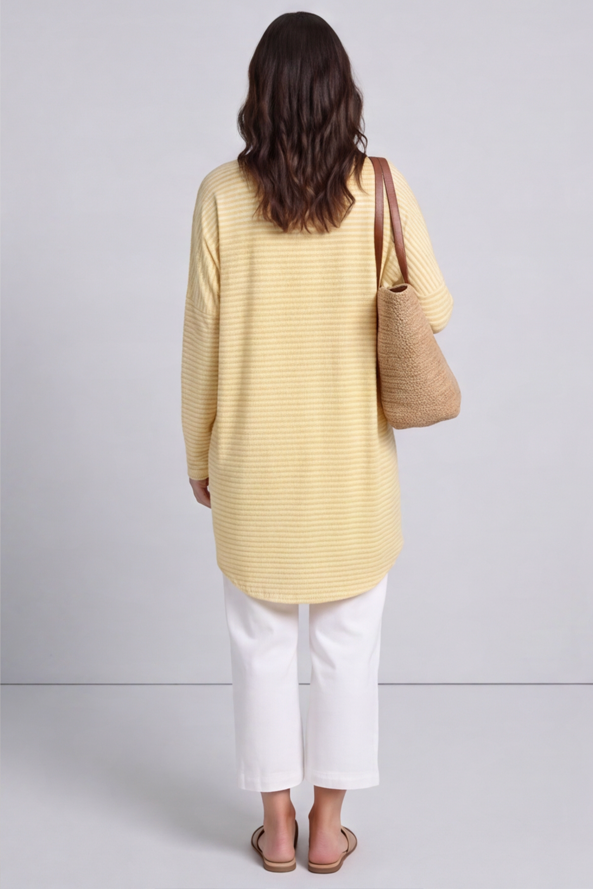 Avril Stripe Slouch Top Yellow