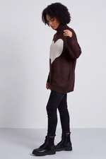 Azura Heart Polo Neck Jumper Cocoa Cocoa - Azura Heart Polo Neck Jumper Cocoa