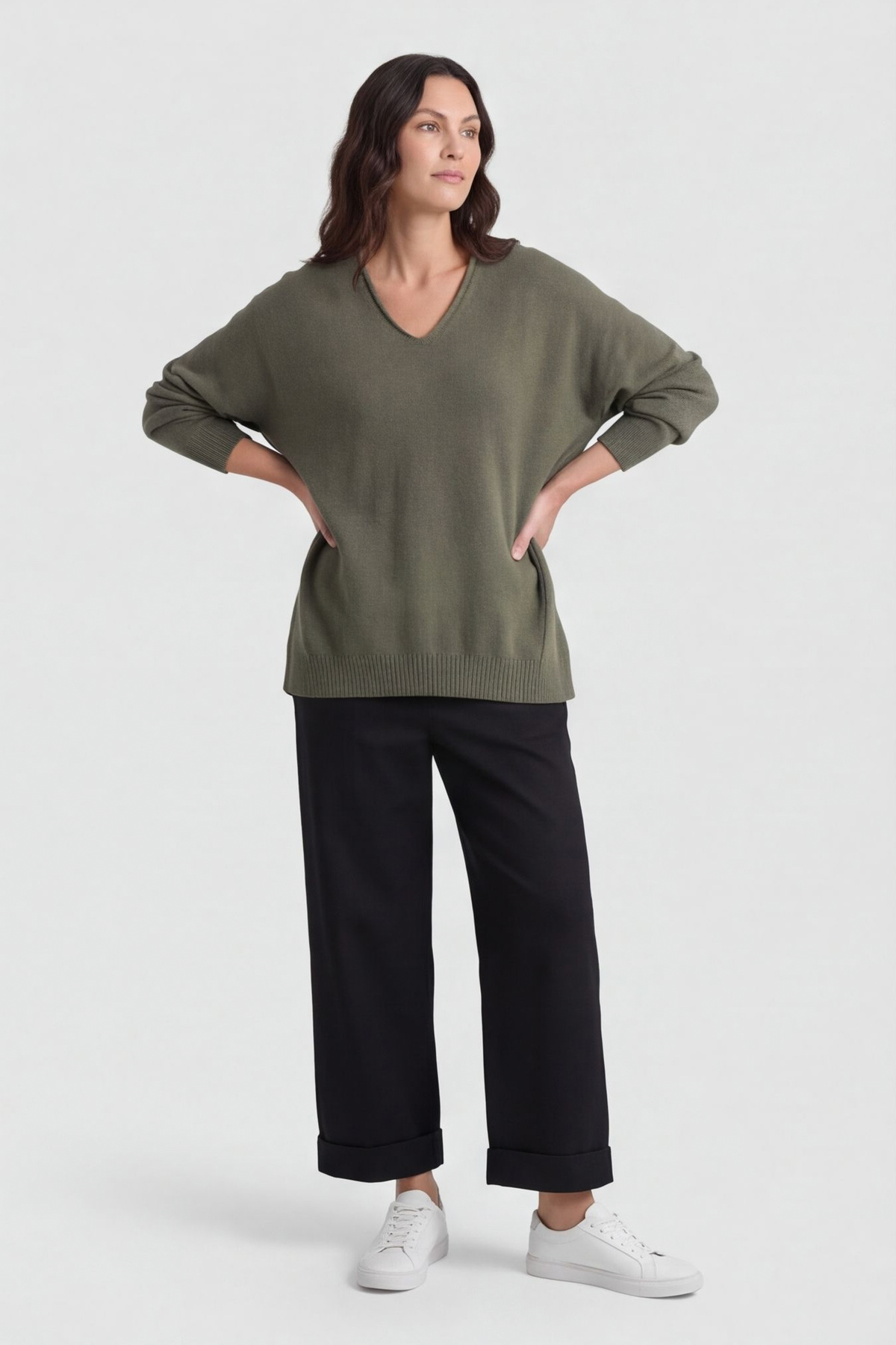 Madelyn Khaki Knitted Jumper