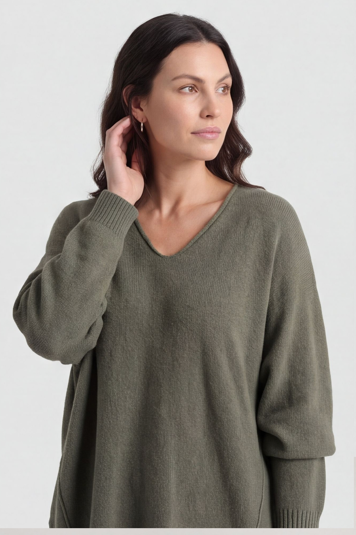 Madelyn Khaki Knitted Jumper