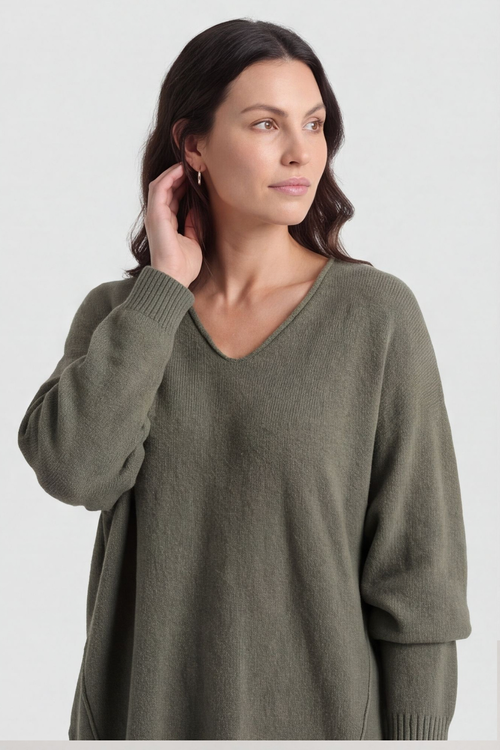 Madelyn Khaki Knitted Jumper - Image 5