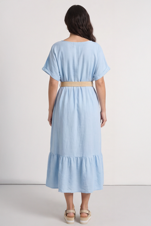 Bernice Belt Detail Denim Dress Light Denim - Image 4