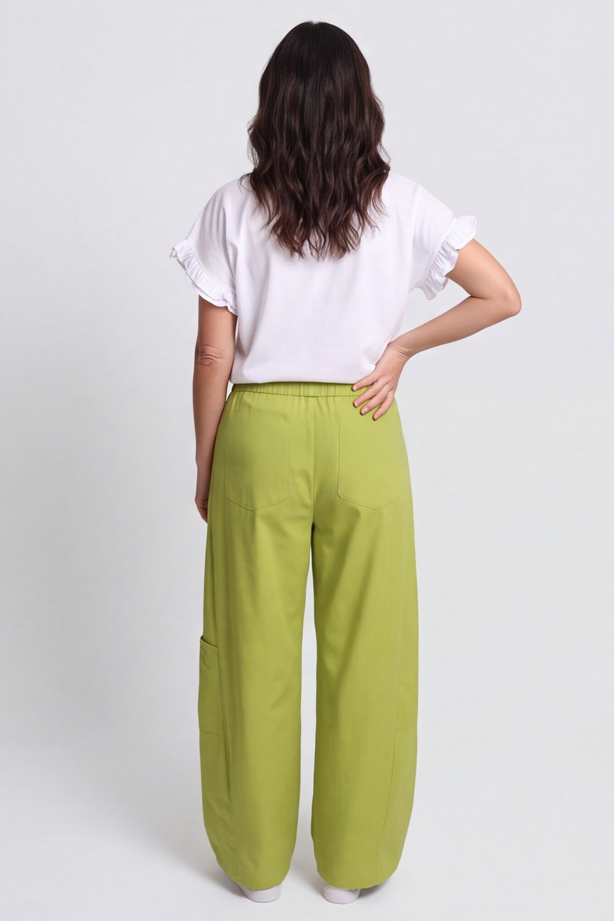 Blair Button Pocket Cotton Trousers Green