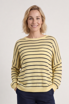 Bamburgh Stripe Knit Top Yellow