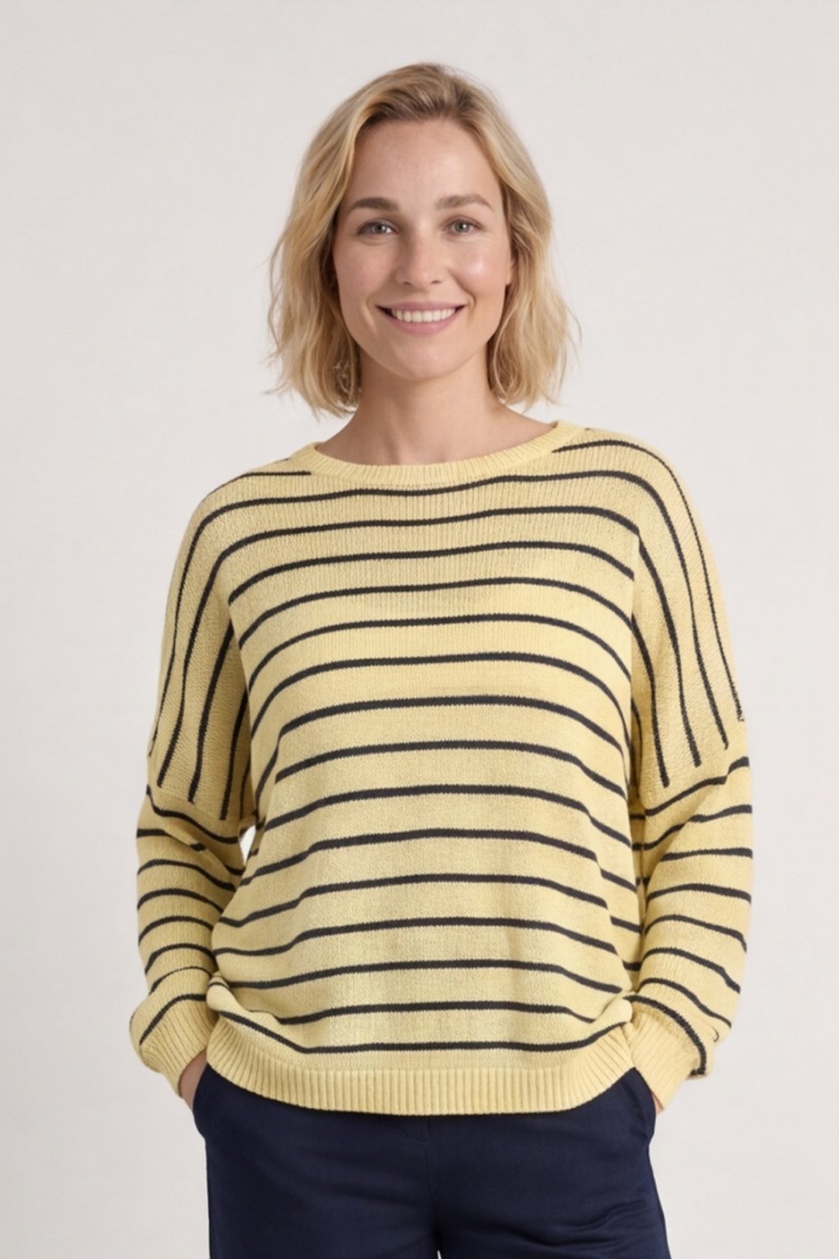 Bamburgh Stripe Knit Top Yellow