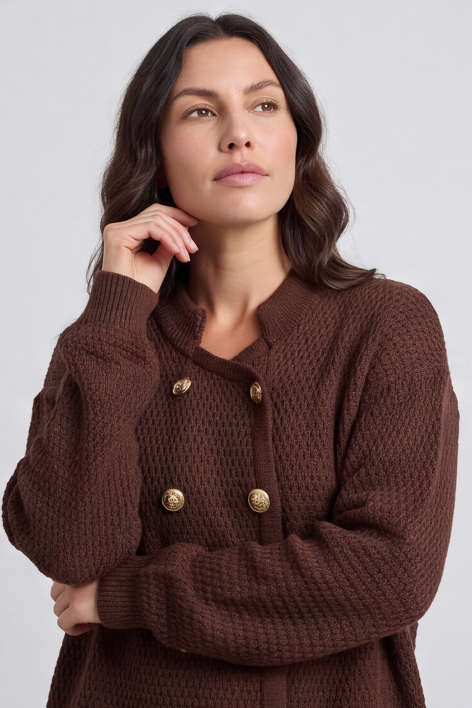 Belinda Knitted Cardigan Cocoa