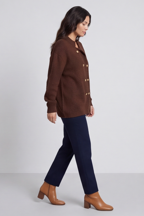 Belinda Knitted Cardigan Cocoa - Image 3