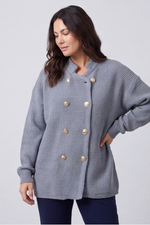 Belinda Knitted Cardigan Mid Grey Mid Grey - Belinda Knitted Cardigan Mid Grey
