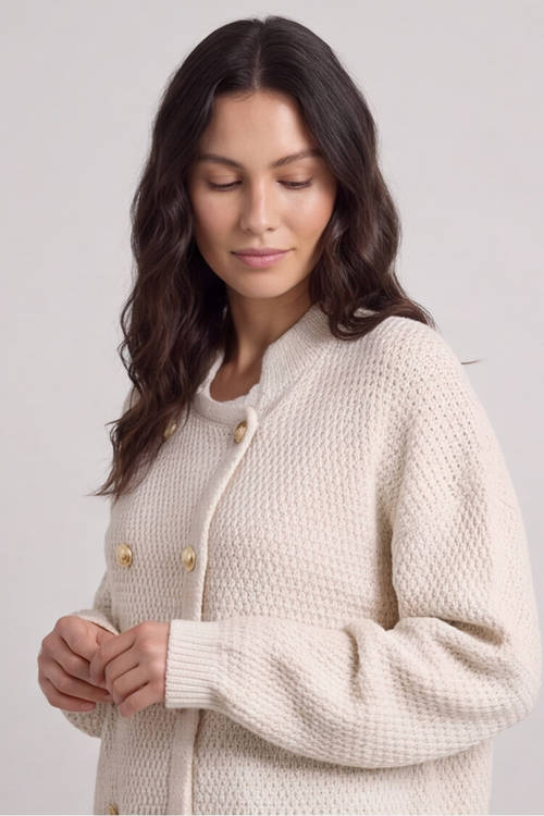 Belinda Knitted Cardigan Stone - Image 3