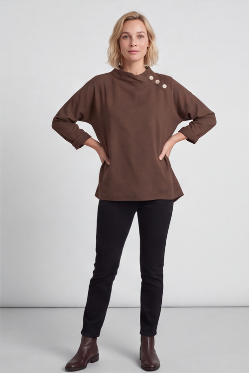 Bradley Linen Top Cocoa - Image 2