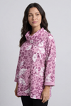 Beryl Print Cowl Neck Cotton Top Pink