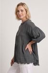 Bingham Tiered Cotton Top Charcoal