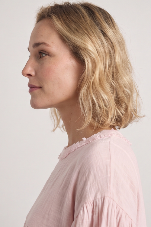 Bingham Tiered Cotton Top Pink - Image 3