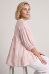 Bingham Tiered Cotton Top Pink