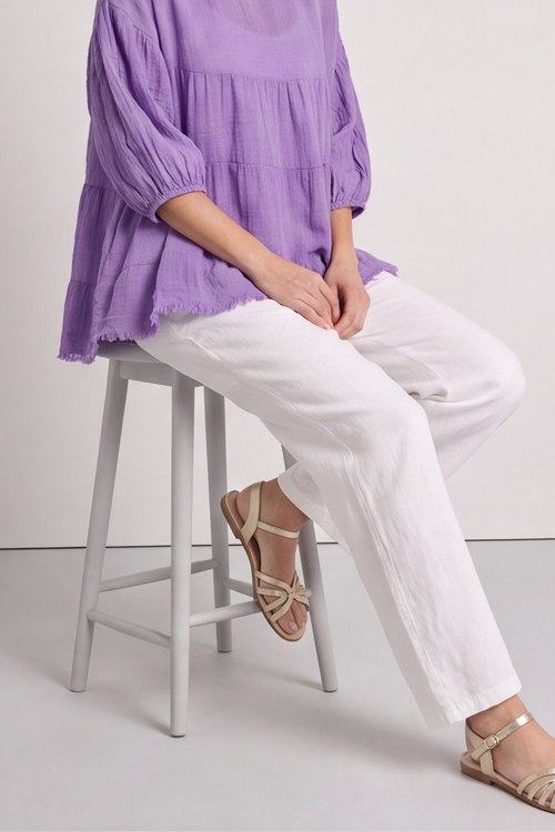 Bingham Tiered Cotton Top Purple - Image 6