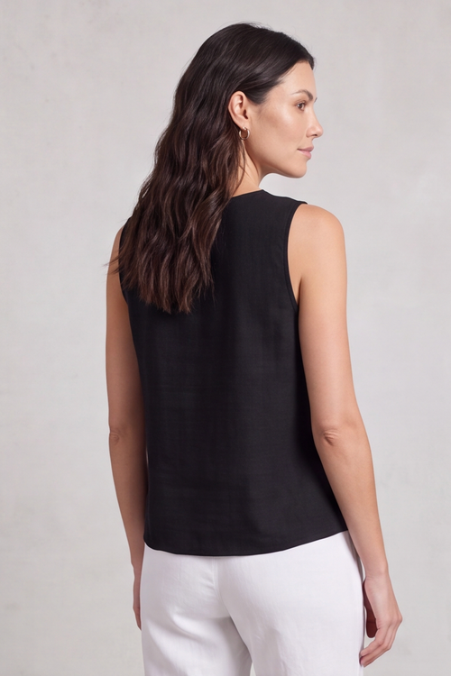 Mia Black Button Top - Image 4