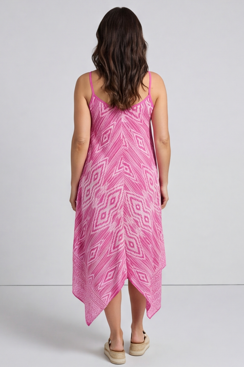 Bliss Print Dress Fuchsia - Image 3