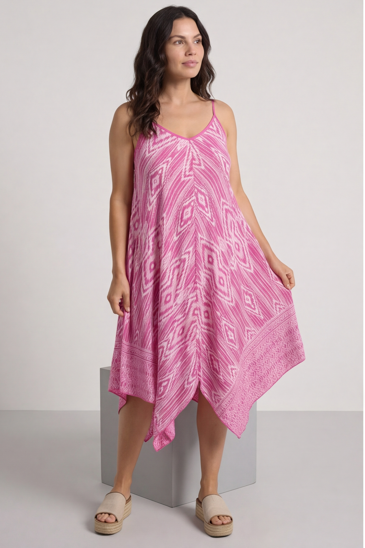 Bliss Print Dress Fuchsia