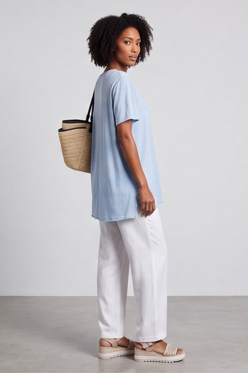 Steffani Blue Cotton Top - Image 3