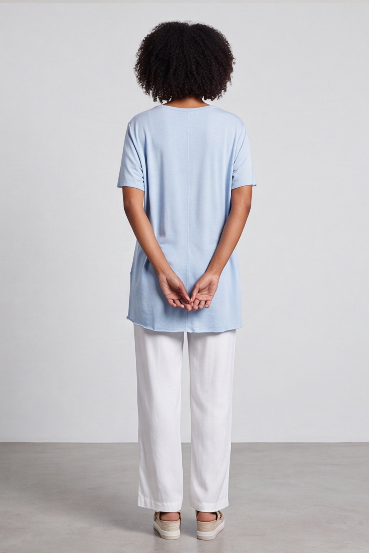 Steffani Blue Cotton Top