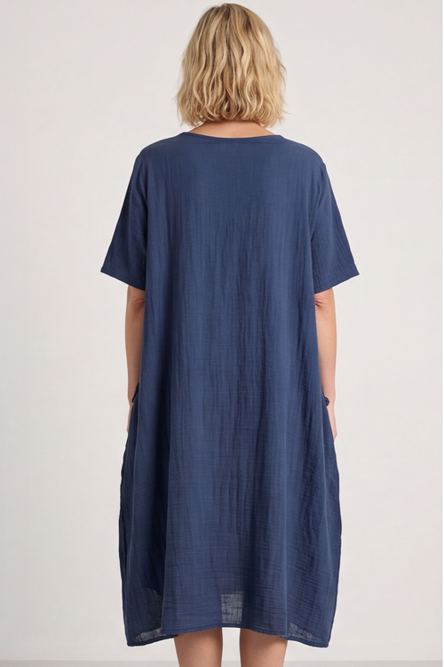 Amalfi Relaxed Navy Dress - Image 3