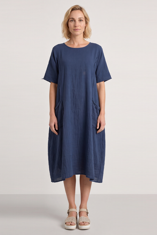 Amalfi Relaxed Navy Dress - Image 6