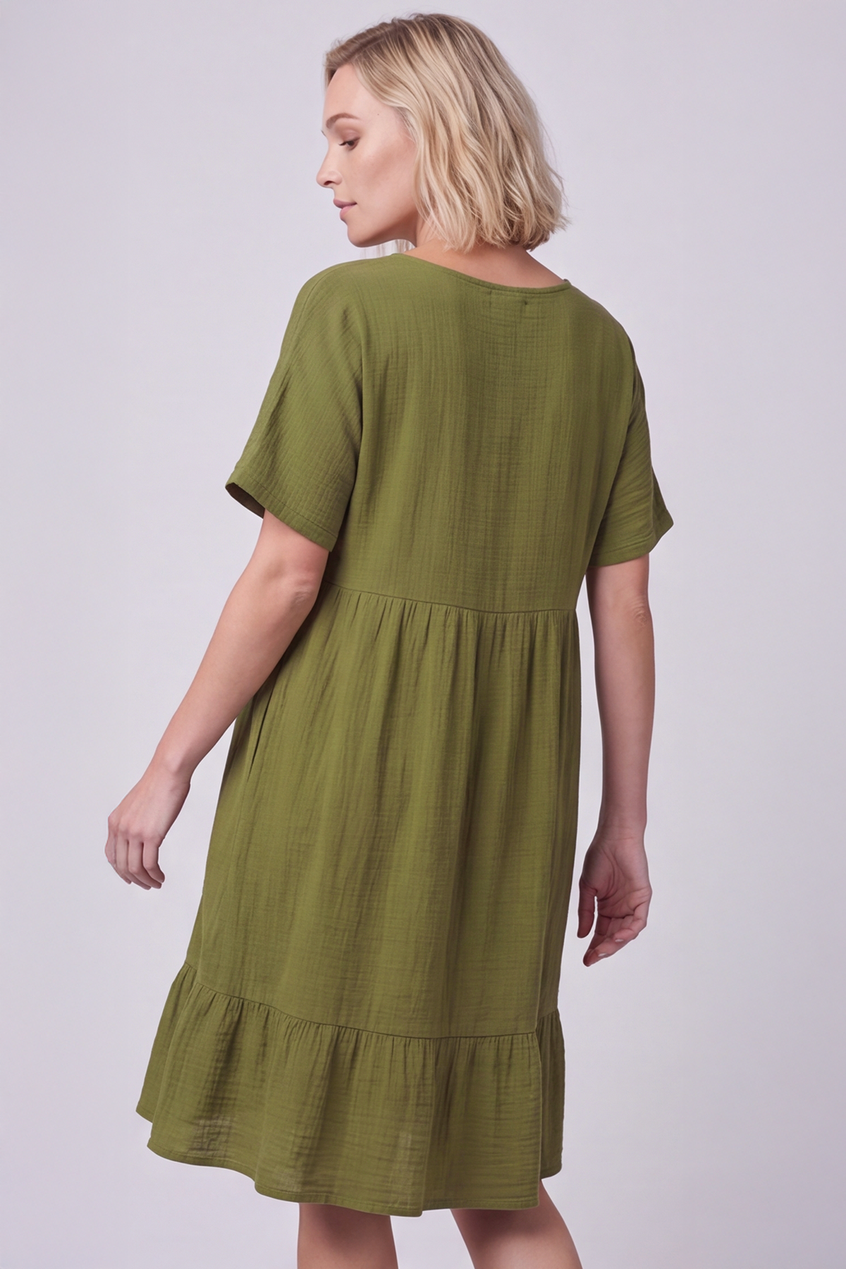Anya Cotton Pocket Dress Olive