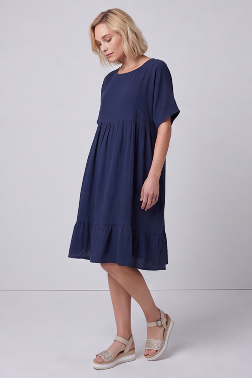 Anya Cotton Pocket Dress Navy - Image 7
