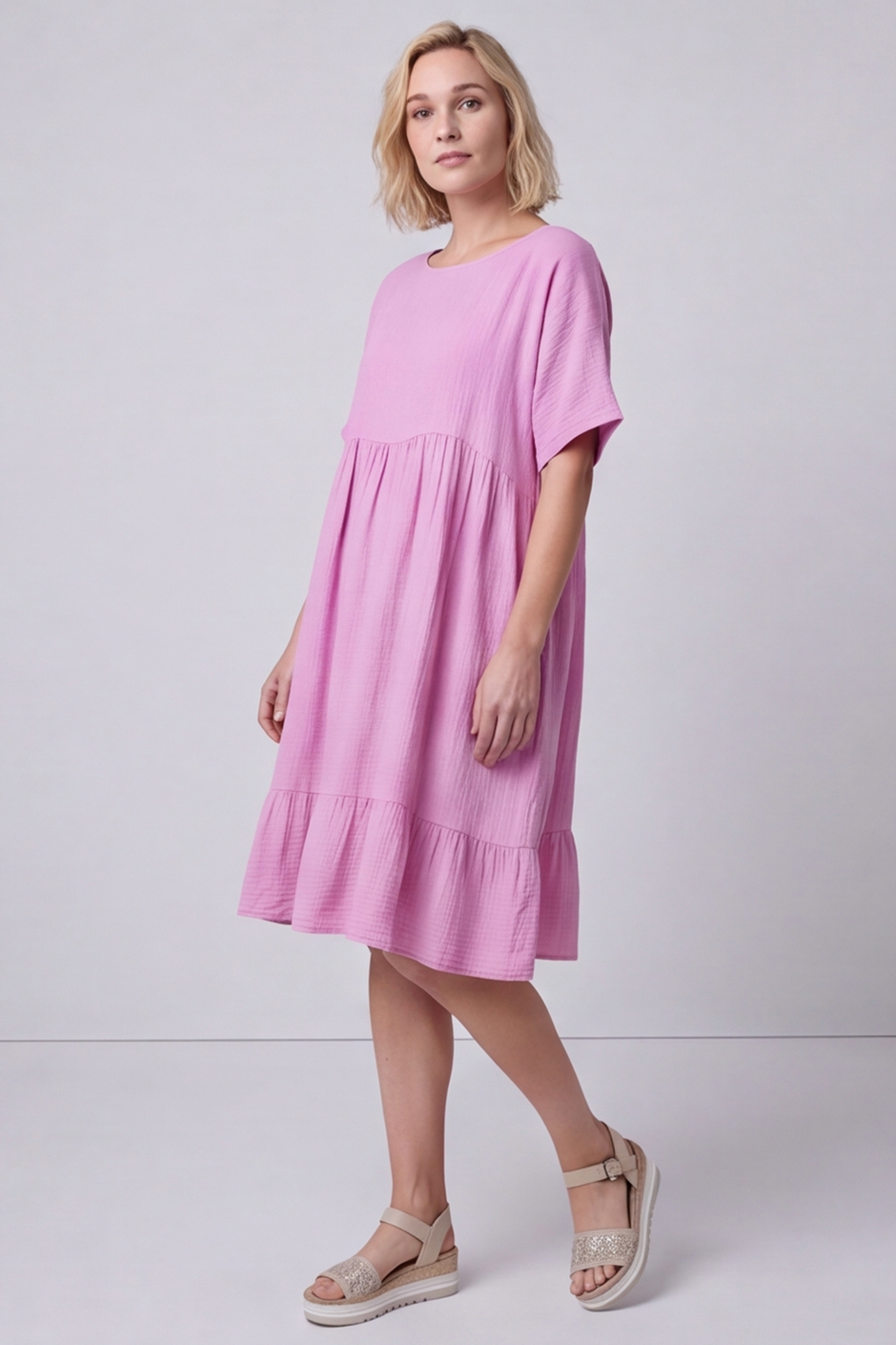 Anya Cotton Dress Fragola Pink