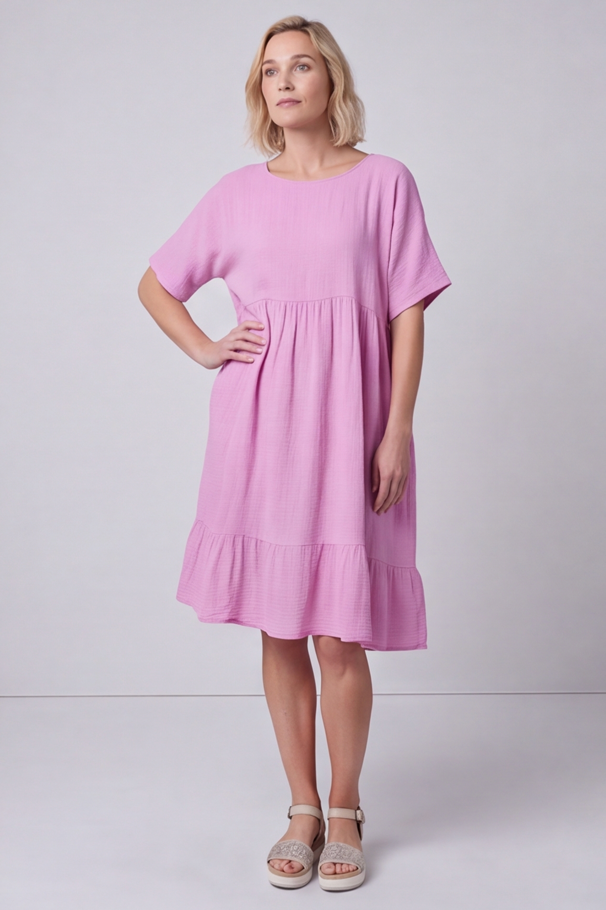 Anya Cotton Pocket Dress Fragola Pink