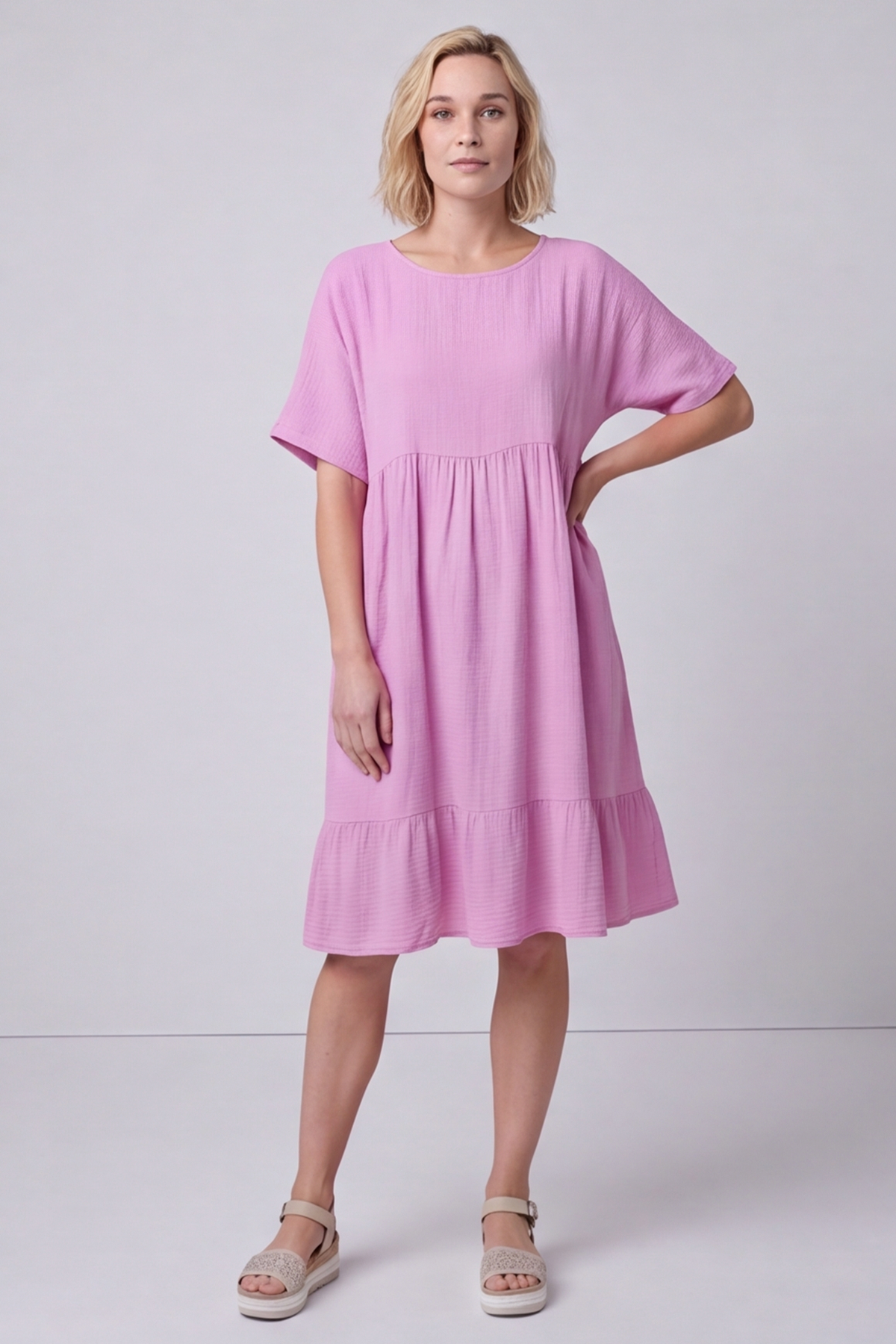 Anya Cotton Pocket Dress Fragola Pink
