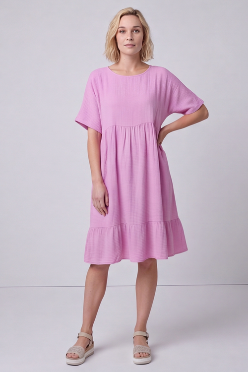 Anya Cotton Pocket Dress Fragola Pink - Image 5