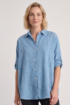 Valentina Broderie Blue Shirt