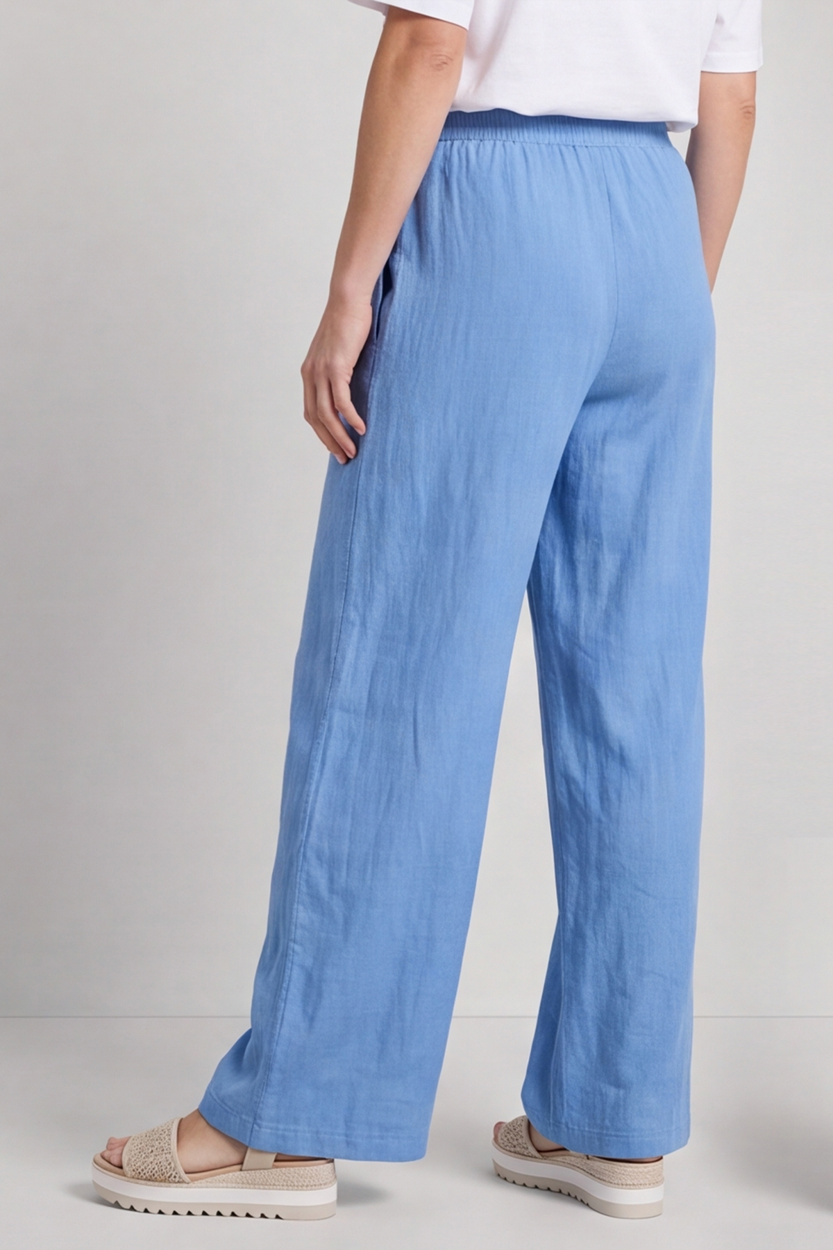 Elena Linen Powder Blue Trousers