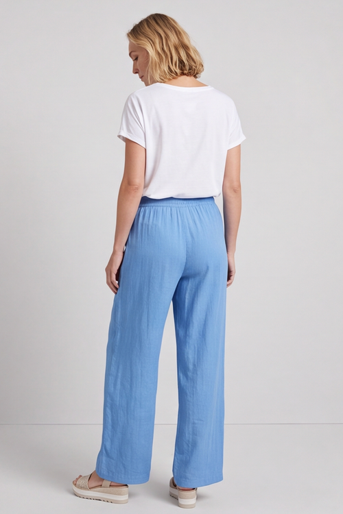 Elena Linen Powder Blue Trousers - Image 6
