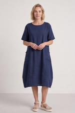 Amalfi Relaxed Navy Dress Navy - Amalfi Relaxed Navy Dress