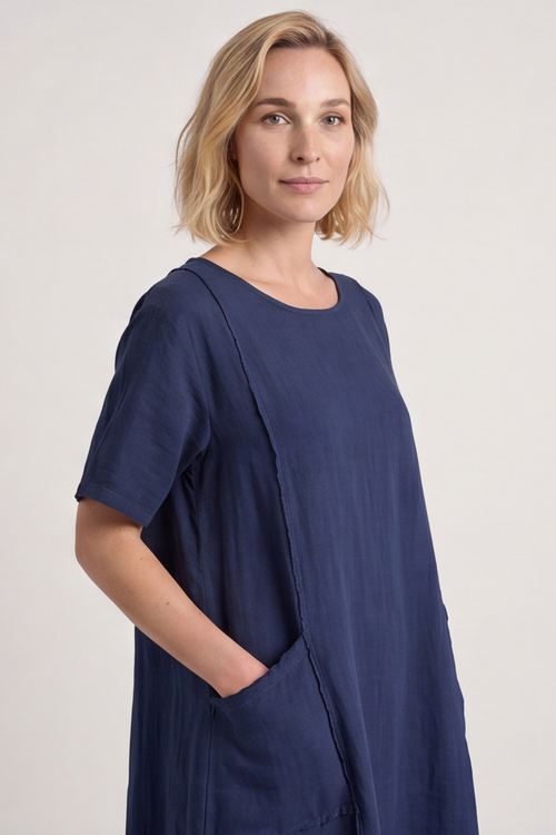 Amalfi Relaxed Navy Dress - Image 5