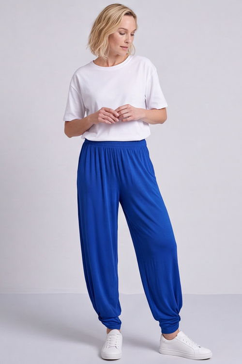 Jacinda Cotton Blue Trousers - Image 5
