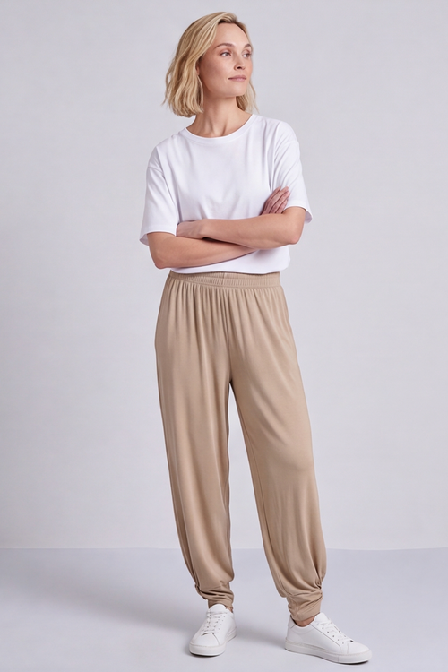 Jacinda Cotton Mocha Trousers - Image 4