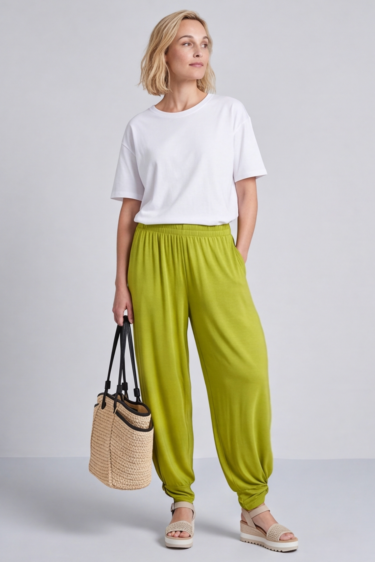 Jacinda Cotton Green trousers