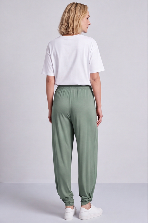 Jacinda Cotton Khaki Trousers - Image 3