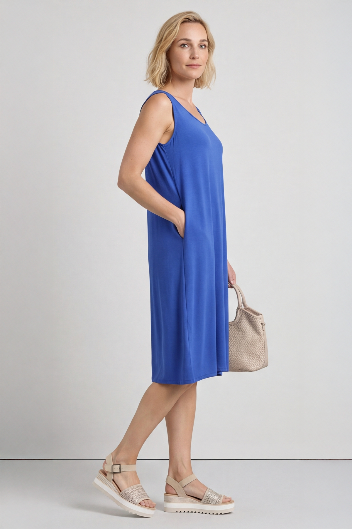 Brinda Sleeveless Dress Cobalt