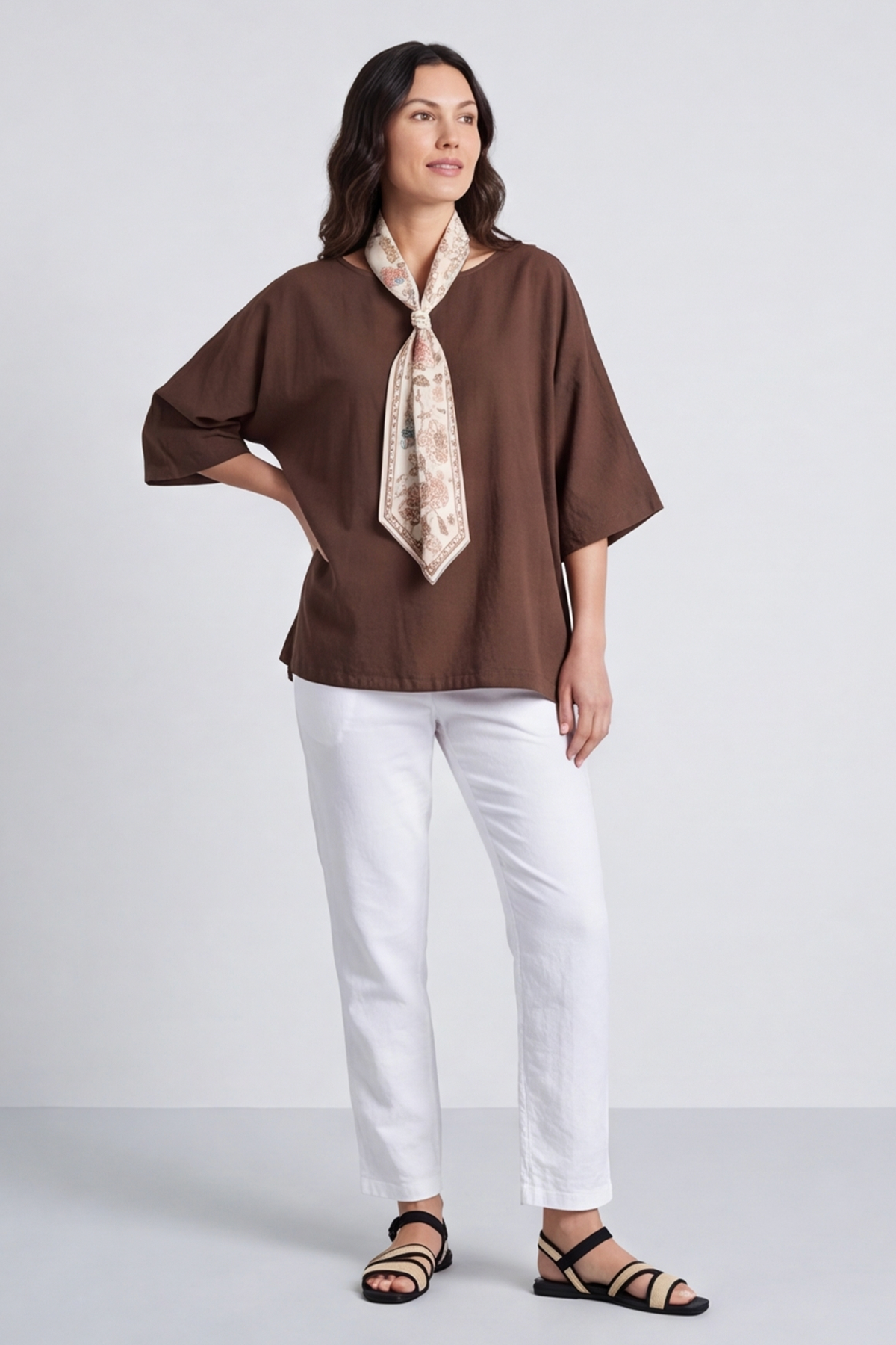 Lyra Cocoa Scarf Top