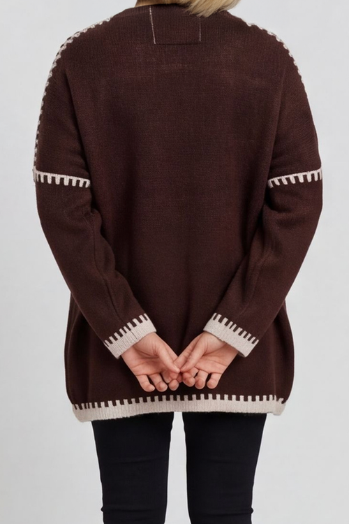 Melina Knitted Cardigan Cocoa - Image 6