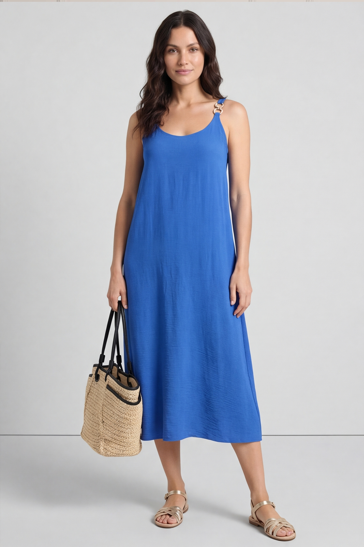 Camille Strap Dress Cobalt