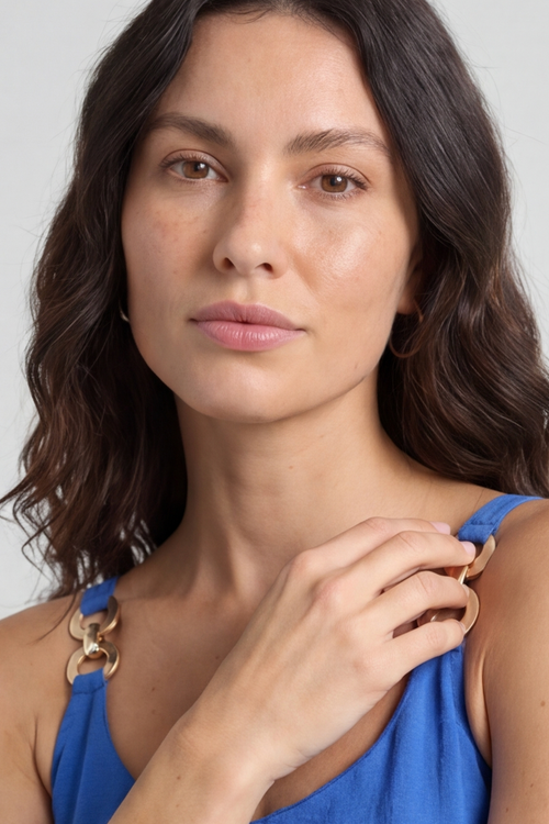 Camille Strap Dress Cobalt - Image 2