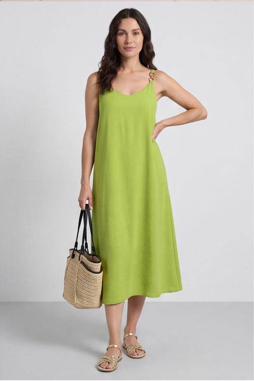 Camille Strap Dress Green - Image 1