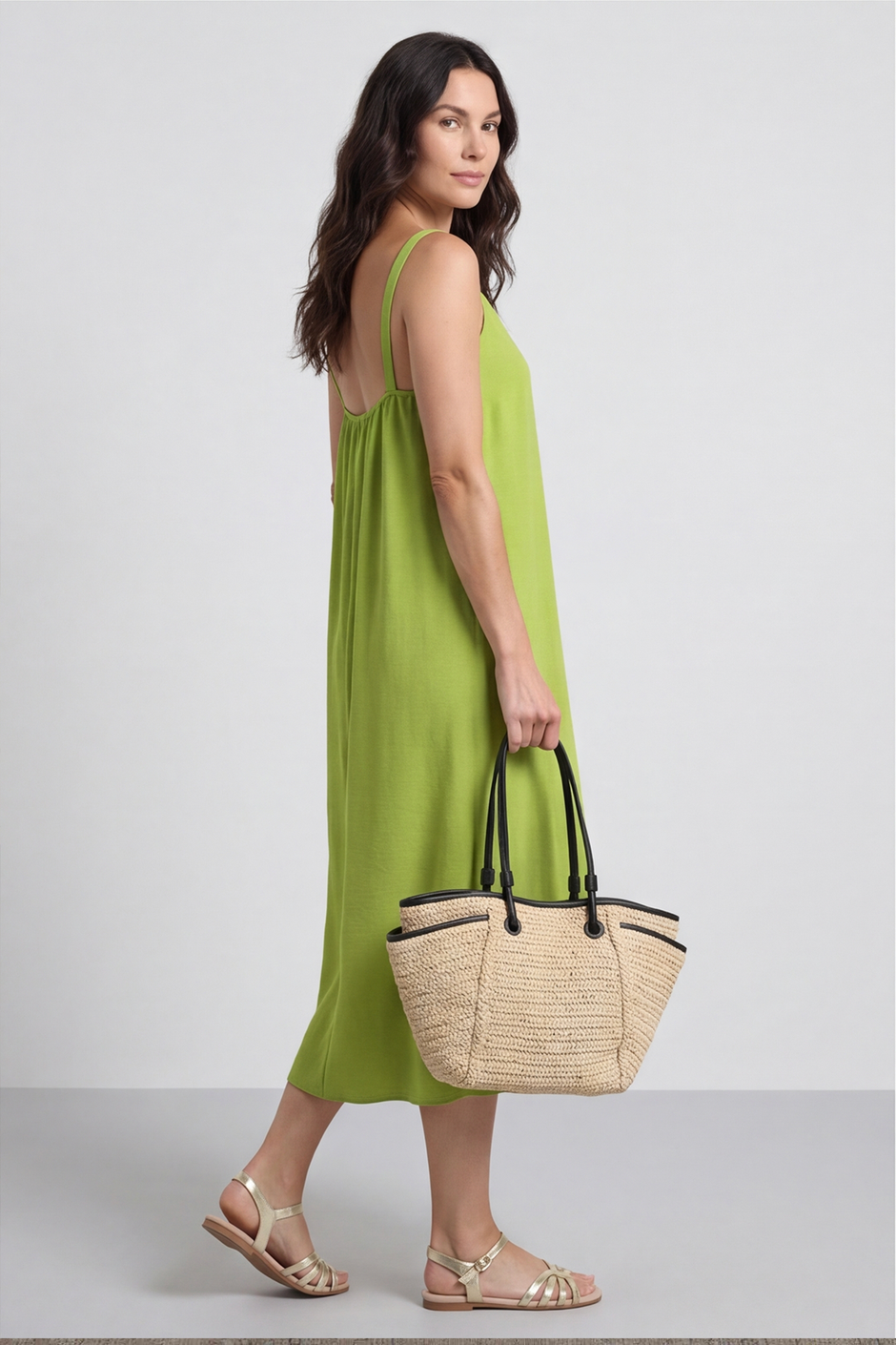 Camille Strap Dress Green