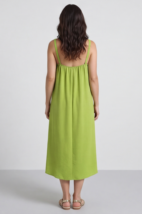 Camille Strap Dress Green - Image 4